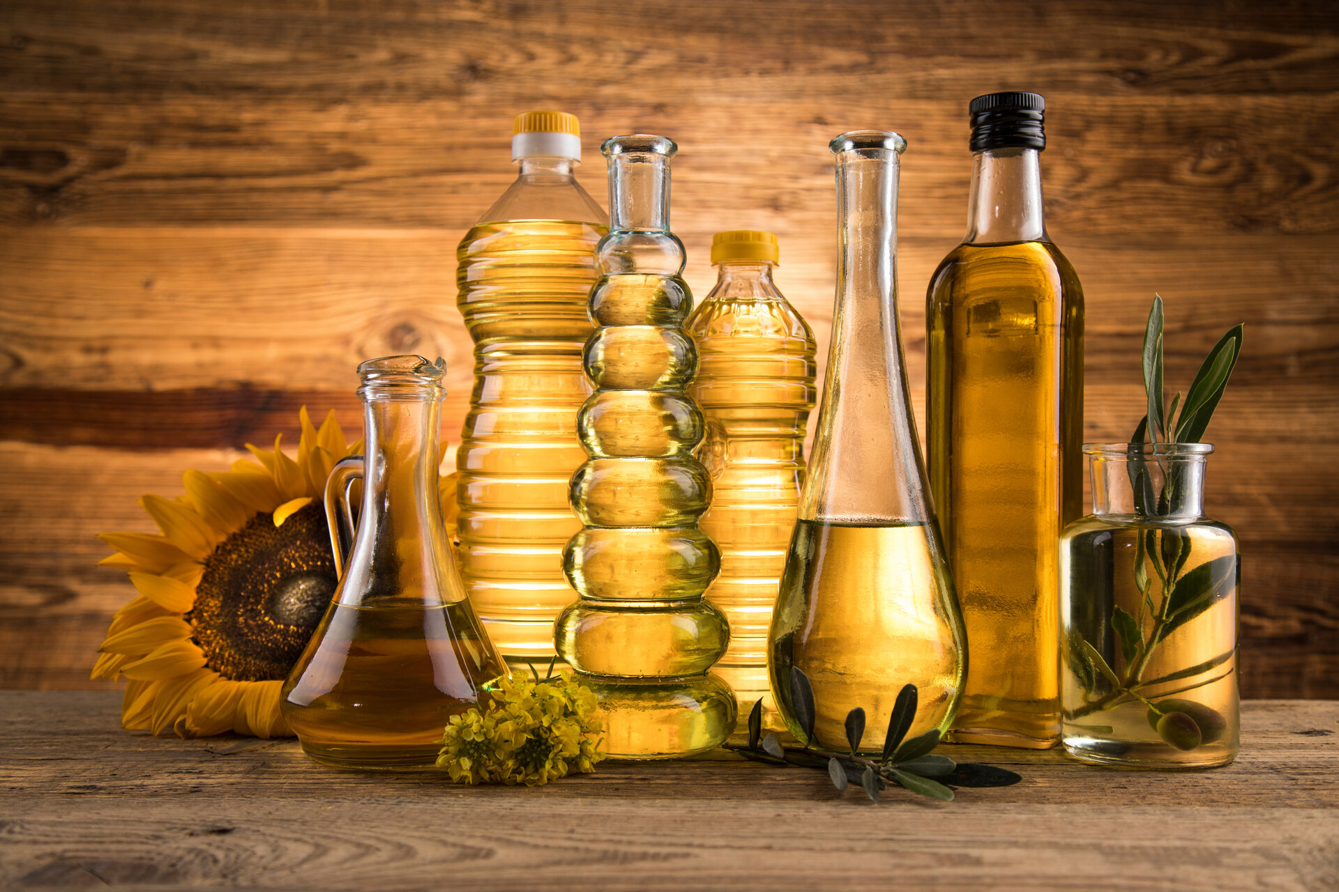Koch- und Speiseölprodukte, Natives Olivenöl extra, Sonnenblumenöl